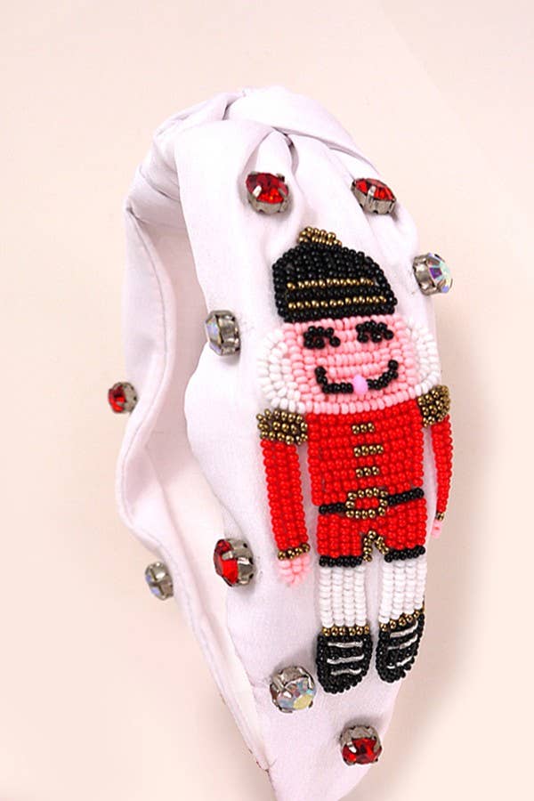 NUTCRACKER CHRISTMAS BEADED HOLIDAY HEADBAND