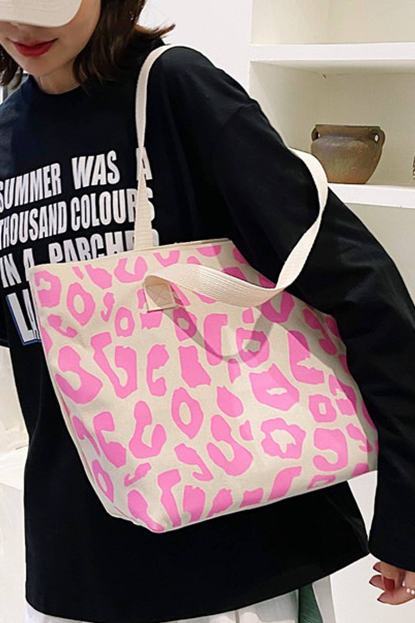 Spring 2026 Leopard Print Canvas Tote Bag Gifts