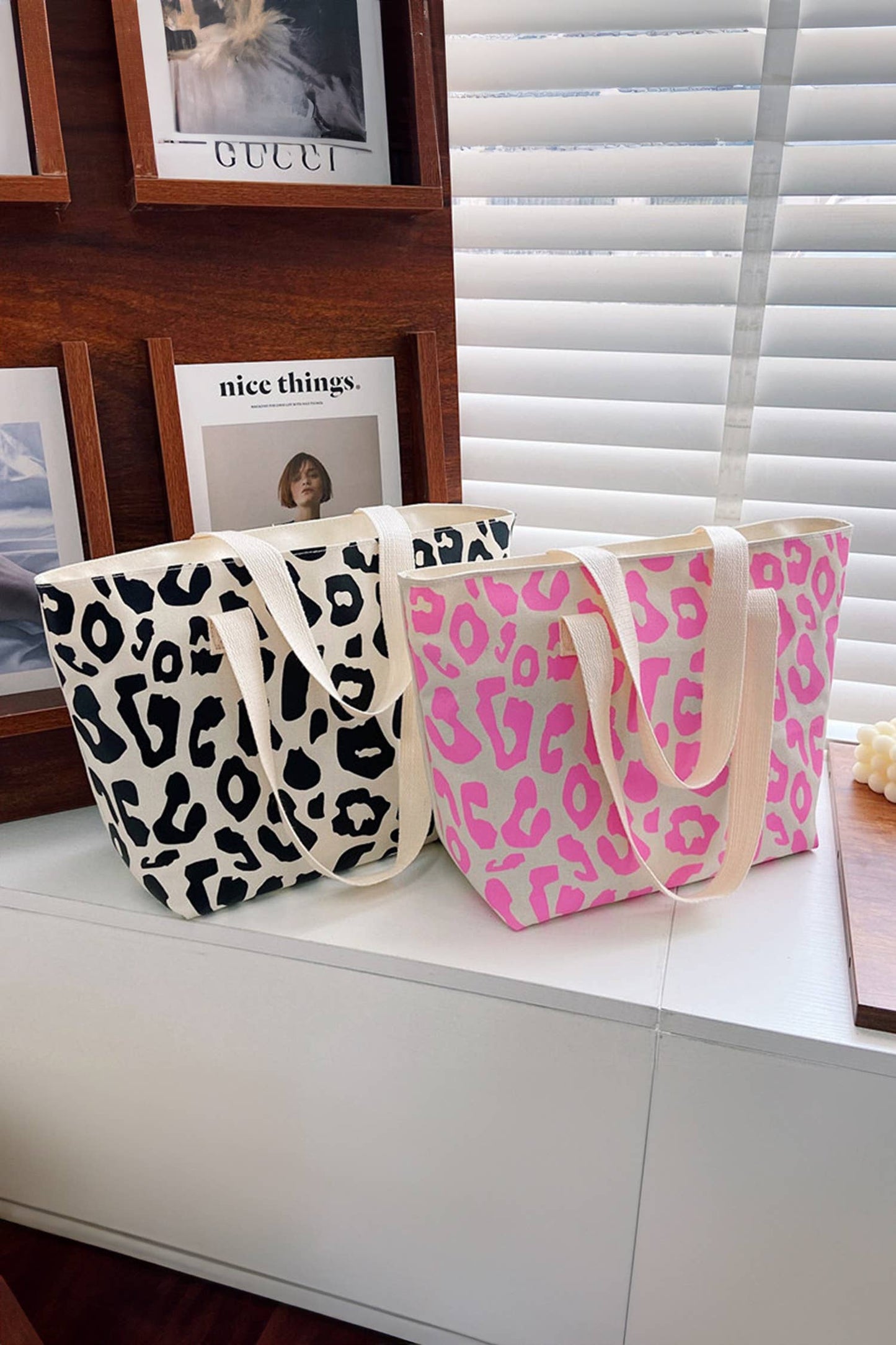 Spring 2026 Leopard Print Canvas Tote Bag Gifts