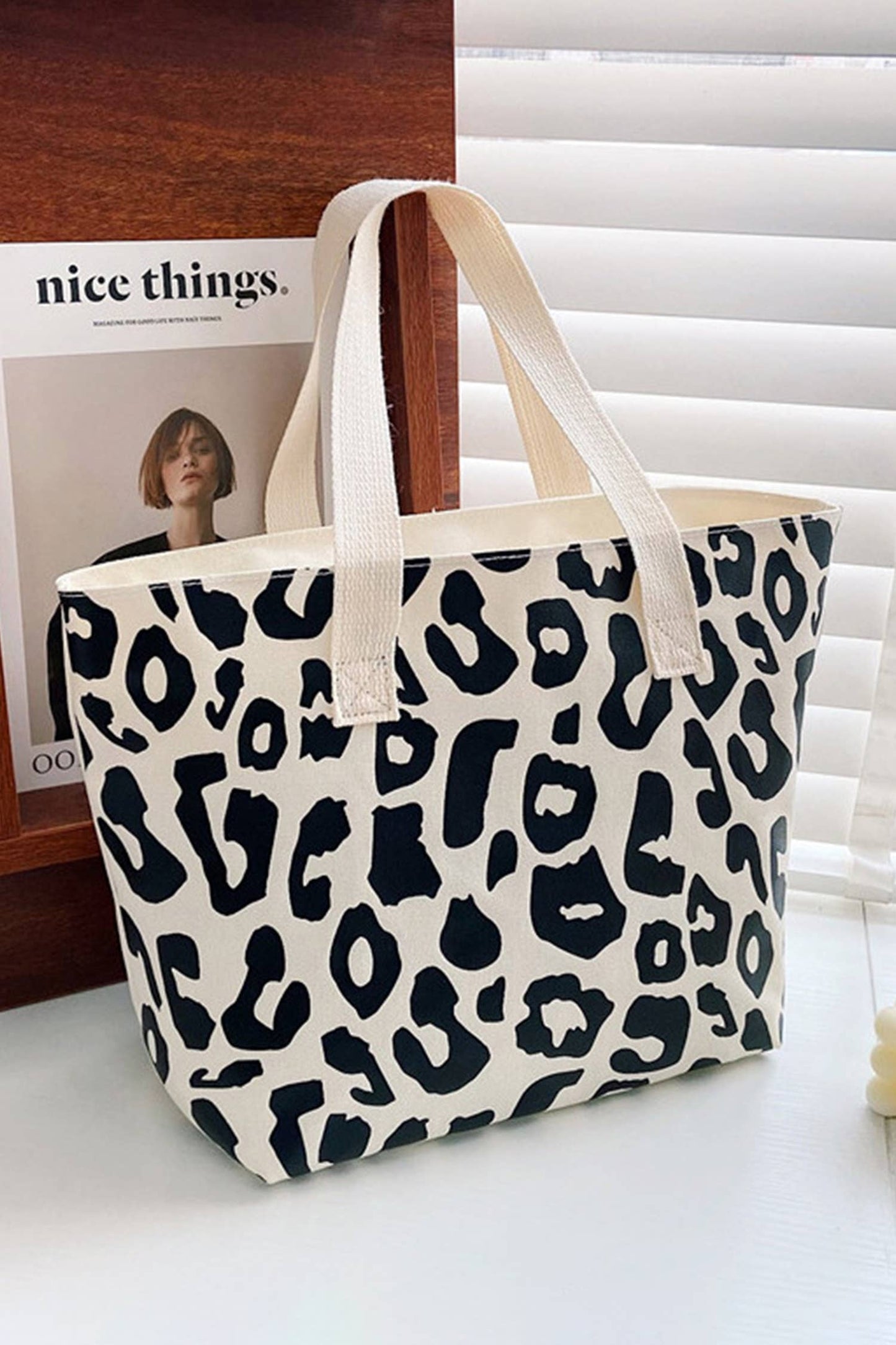 Spring 2026 Leopard Print Canvas Tote Bag Gifts