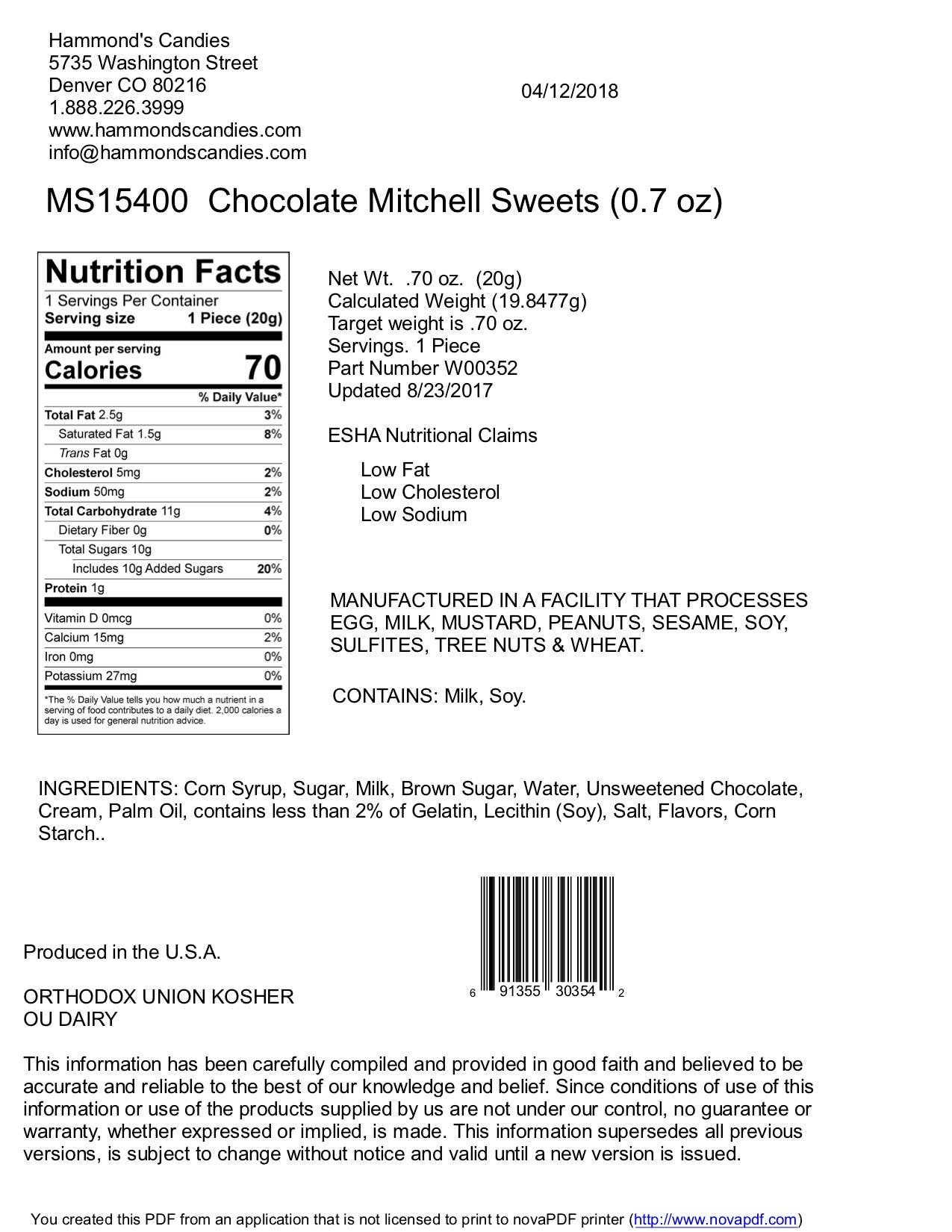 Mitchell Sweets - Chocolate Caramel Marshmallows - 54 Pc Tub