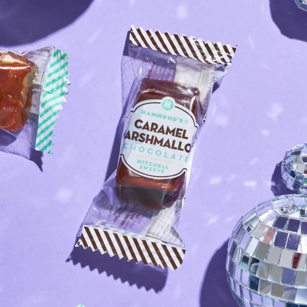 Mitchell Sweets - Chocolate Caramel Marshmallows - 54 Pc Tub