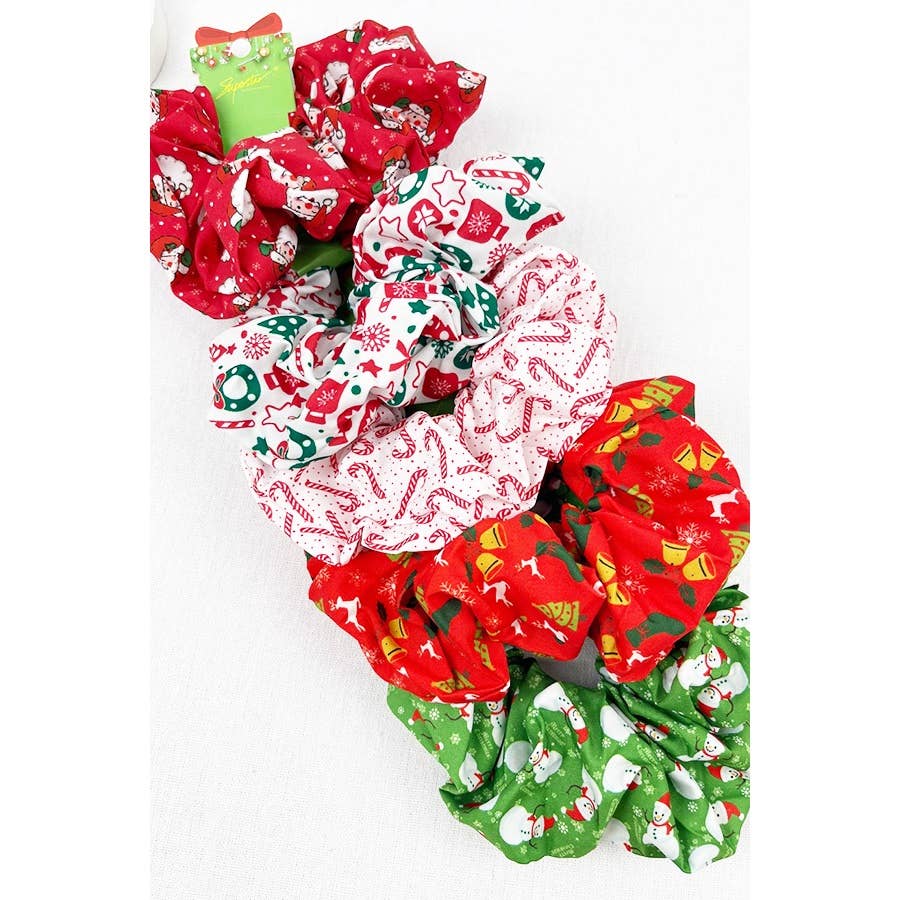 Big Size Christmas Fabric Hair Scrunchies-SENT AT RANDOM