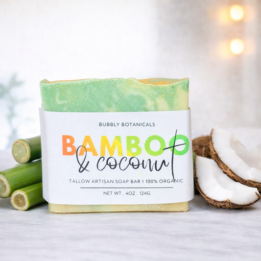 Bamboo & Coconut Artisan Tallow Soap –Natural Handmade Soap Bar with Tropical Scent (Copy)