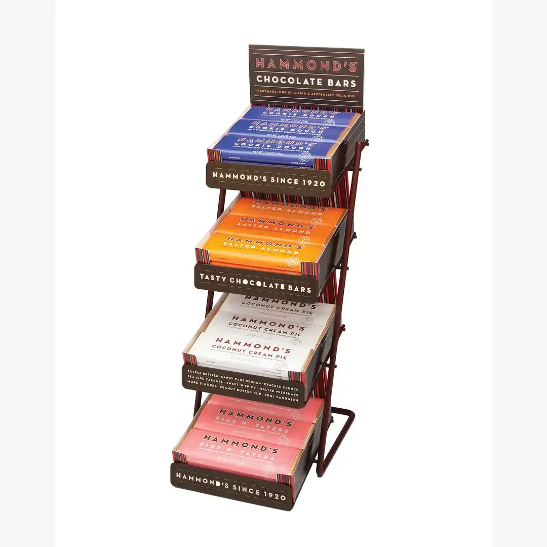 Chocolate Candy Bar Countertop Display - 4-Case Slots