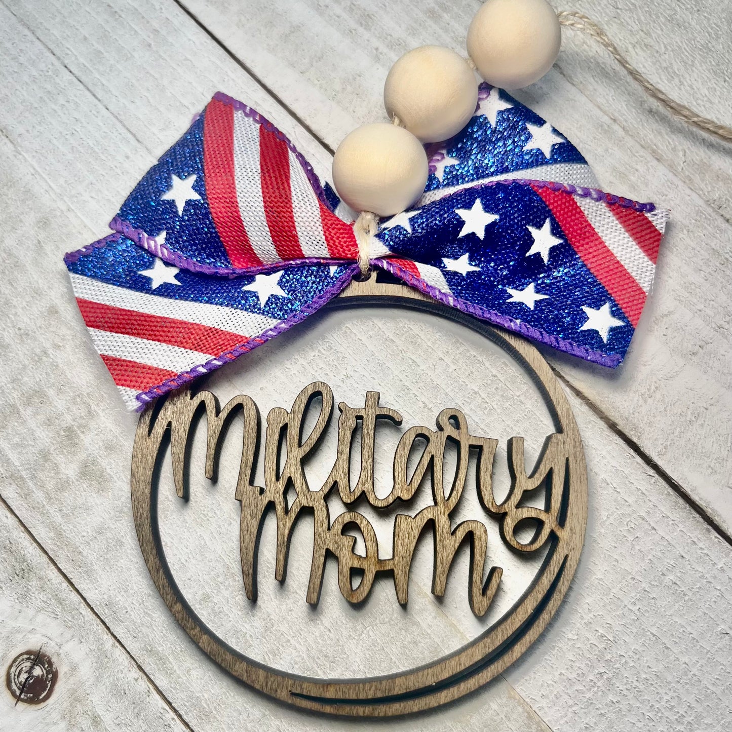 Military Mom Car Charm