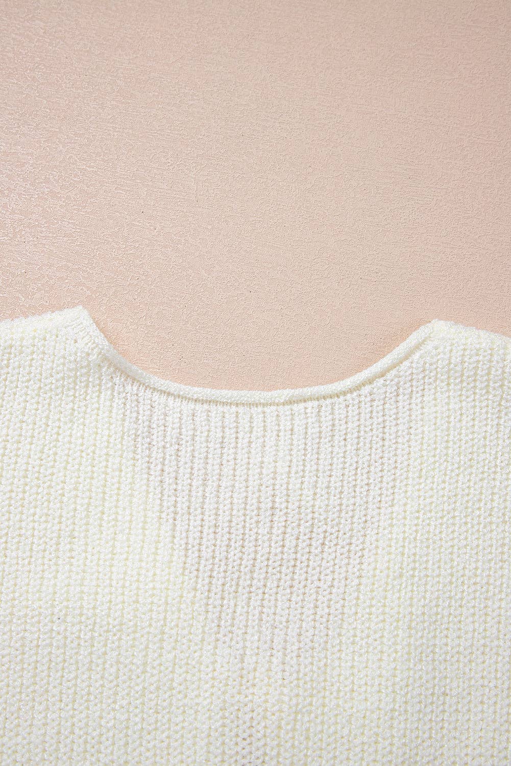 Beige Tie Front V Neck Sweater Vest Knit Top