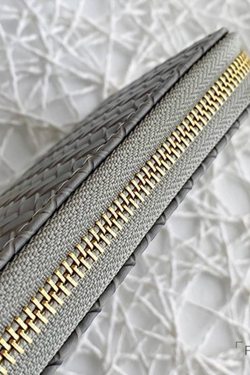 Trendy Vegan Leather Woven Weave Long Wallet