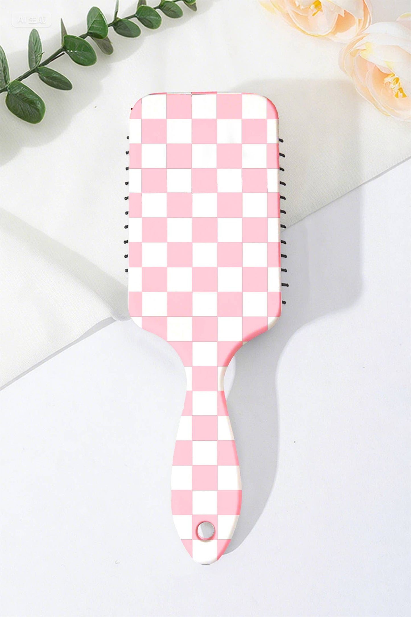 66 Spring 1pc Checkered Pattern Air Cushion Comb Gifts
