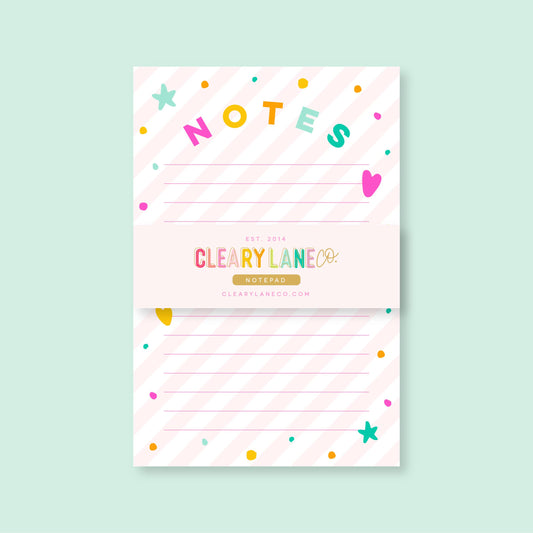Notepad | 4"x6" | Pink Stripes