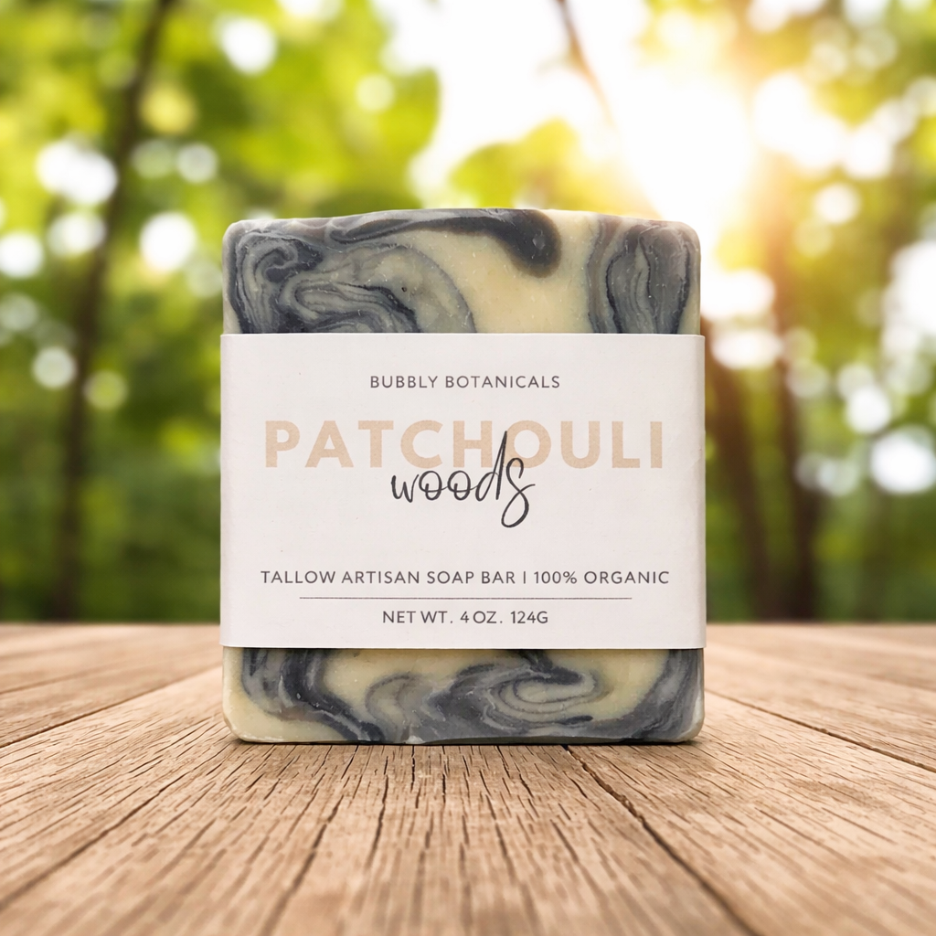 Patchouli Woods Tallow Soap – Earthy, Grounding Scent
